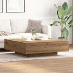 Table basse artisan en ch�ne 100x100x31 cm en bois transform�