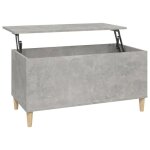 Table basse - ashata - 90x445x45 cm - bois dingénierie - gris béton - plateau relevable Table basse - ashata - 90x445x45 cm - bois dingénierie - gris béton - plateau relevable
