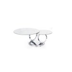Table basse automat marbr� blanc 70x45 cm - marbr� blanc