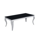 Table basse baroque chrome 120x60x45 cm - noir