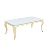 Table basse baroque gold 120x60x45 cm ? plateau blanc