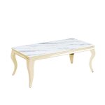 Table basse baroque gold 120x60x45 cm - marbré blanc Table basse baroque gold 120x60x45 cm - marbré blanc