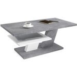 Table basse belvedere beton 110 cm avec etagere blanc Table basse belvedere beton 110 cm avec etagere blanc