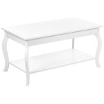 Table basse blanche avec étagère hartford Table basse blanche avec étagère hartford