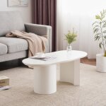 Table basse blanche irrgulire de 100 cm stable et durable - mdf de haute qualit - hauss spole
