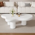 Table basse blanche irr�guli�re en forme de nuage table basse cr�ative mdf avec supports en feutre surface ...