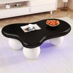 Table basse blanche et noire en forme de nuage avec clairage led - 16 couleurs tables basses salon pieds ...