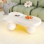 Table basse blanche style nuage avec �clairage led ? 16 couleurs disponibles table basse design en forme ...