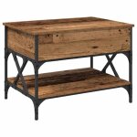 Table basse bois ancien - vidaxl - 70x50x50 cm - bois ding�nierie - convertible - design moderne - robuste ...