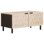 Table basse en bois de mangue - vidaxl - 80x50x40 cm - blanc - bois de mangue massif - grand espace de ...