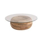 Table basse en bois de manguier et verre nerys