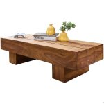 Table basse - meuble de salon - bois massif - 120 cm - style campagne - marron Table basse - meuble de salon - bois massif - 120 cm - style campagne - marron