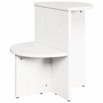Table basse en bois massif - vidaxl - blanc - 50x40x50 cm - bois massif en pin - forme ronde - charme ...