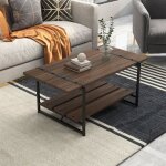 Table basse - bois - style scandinave - rectangulaire - 105x55x46cm marron Table basse - bois - style scandinave - rectangulaire - 105x55x46cm marron
