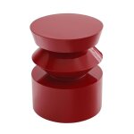 Table basse bout de canap� effet laqu� rouge diam 40 cm - oviala