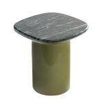 Table basse bout de canap� en marbre carr� vert olive 42 x 42 cm - oviala