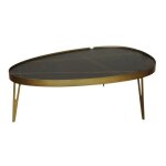 Parra - table basse bronze et cramique marbre noire
