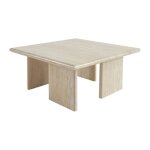 Table basse carré effet travertin 80 x 80cm Table basse carré effet travertin 80 x 80cm