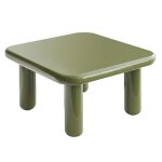 Table basse carr�e 75 cm en mdf effet laqu� vert olive - oviala