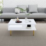 Table basse carrée en blanc laqué brillant avec deux tiroirs deux compartiments ouverts70 x 70 x 36 cm ... Table basse carrée en blanc laqué brillant avec deux tiroirs deux compartiments ouverts70 x 70 x 36 cm ...