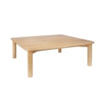 Table basse carrée bois dhévéa placage chêne naturel - 100 x 100 x 35 cm - solène Table basse carrée bois dhévéa placage chêne naturel - 100 x 100 x 35 cm - solène