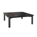 Table basse carrée bois dhévéa placage chêne noir - 100 x 100 x 35 cm - solène Table basse carrée bois dhévéa placage chêne noir - 100 x 100 x 35 cm - solène
