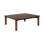 Table basse carrée bois dhévéa placage chêne noyer - 100 x 100 x 35 cm - solène Table basse carrée bois dhévéa placage chêne noyer - 100 x 100 x 35 cm - solène