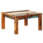 Table basse carre en bois de rcupration - alomejor - vintage - multicolore
