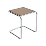 Table basse carre l50 cm en mtal et en verre marron - oviala