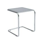 Table basse carre l50 cm en mtal et en verre noir - oviala