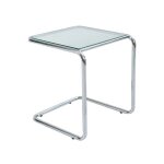 Table basse carre l50 cm en mtal et en verre transparent - oviala