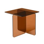 Table basse carr�e en verre tremp� 50cm ambre - glintz