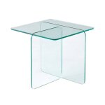 Table basse carr�e en verre tremp� 50cm transparent - glintz