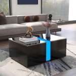 Table basse - cdisplay - noire avec t�l�commande et 16 couleurs de lumi�res led - 73 x 60 x 34 cm - noir ...