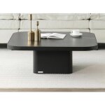Table basse en cramique verre et mtal - effet marbre noir - nalesia de maison cphy