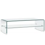 Table basse clair 98x45x31 cm verre trempé Table basse clair 98x45x31 cm verre trempé