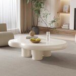 Table basse cloud salon central minimaliste table basse irr�guli�re � quatre pieds (blanc cr�me 90cm) ...