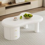 Table basse clouds table basse de salon style moderne avec 2 tiroirs de rangement blanc Table basse clouds table basse de salon style moderne avec 2 tiroirs de rangement blanc