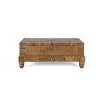 Table basse coffre en bois de manguier - style industriel - vaste rangement - 105x79x40 cm - marron