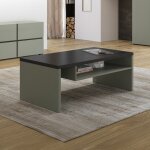 Table basse crossia moderne avec plateau kaki vert