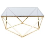 Table basse design en verre et inox - dor - 80 x 80 h 45 cm