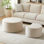 Tables basses ensemble 2 tables basses rondes rembourrées modernes - poufs salon - mousse confortable ... Tables basses ensemble 2 tables basses rondes rembourrées modernes - poufs salon - mousse confortable ...