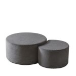 Tables basses ensemble 2 tables basses rondes rembourres modernes poufs salon mousse confortables sans ...