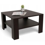 Table basse $ weng� - table de salon avec �tag�re - 68x68x41 cm