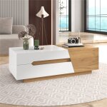 Table basse extensible couche / sjour 120x50x375cmcm - tiroirs & structure colore - design moderne ...