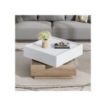 Table basse - muvoe - pivotante 360° - blanc - 60x60x38 cm - design contemporain Table basse - muvoe - pivotante 360° - blanc - 60x60x38 cm - design contemporain
