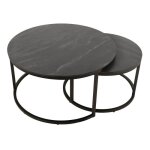Tables basses gigognes rondes cramique gris marbr pied mtal ? oxy meubletmoi