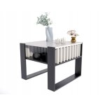 Table basse iga blanc / noir - table de salon carrée avec étagère - 60 x 63. 6 x 50 cm Table basse iga blanc / noir - table de salon carrée avec étagère - 60 x 63. 6 x 50 cm