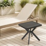 Table basse jardin dappoint carr�e aluminium r�sistante intemp�ries pour terrasse jardin piscine int�rieur ...