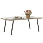 Table basse de jardin - outsunny - avec plateau verre trempé 5 mm - cadre en acier - 110 x 60 x 40 cm ... Table basse de jardin - outsunny - avec plateau verre trempé 5 mm - cadre en acier - 110 x 60 x 40 cm ...